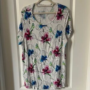 Apt. 9 Cream Relaxed Graphic Short Sleeve Tee